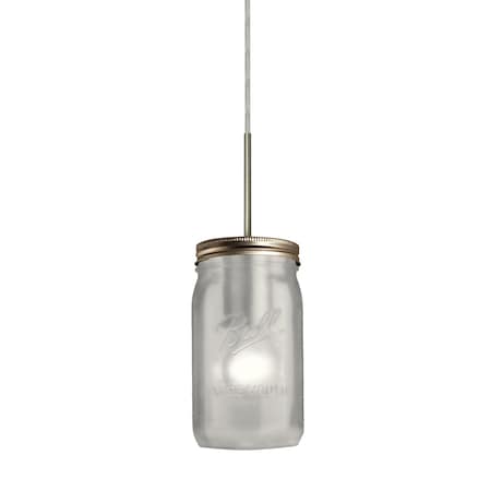 Milo 4 Cord Pendant, White Frost, Satin Nickel Finish, 1x40W Incandescent